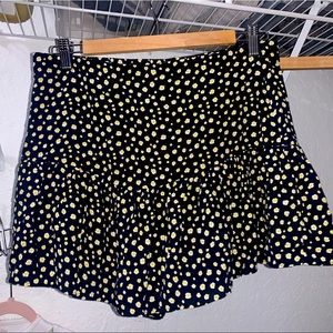 Zara black skirt with daisies